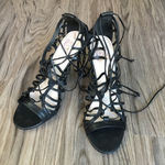 Anthropologie DV Dolve Vita Black Leather Strappy Ankle Strap 4" Heels Pumps Womens Si… Photo 0