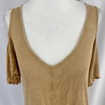 LA Made New  Cold Shoulder V-Neck Alexa T-Shirt Ribbed Knit Bronze Photo 2