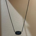 Kendra Scott Navy Gunmetal Elisa Necklace in Blue Drusy Photo 1