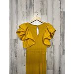 Haute Monde  Mustard Yellow Ruffle Sleeve Jumpsuit | Women’s Small | Stretchy Rib Photo 3