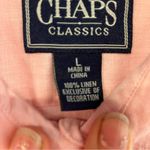 CHAPS  100% linen button‎ down shirt pink women’s size large natural fibers Photo 4