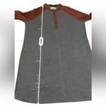 prAna  Cozy Up Henley Vintage Blue Heather Raglan Half Sleeve Dress‎ Sz M Pockets Photo 12