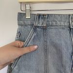 EXPRESS original cotton vintage high rise jean skirt frayed edges pockets casual Photo 1