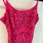 Crystal Sky Hot Pink Sequin Open Back Mini Dress Large Photo 1