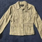 BCBG MAXAZRIA Womenâs Denim Military Style Jacketâ Patches Size Small Photo 0