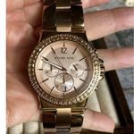 Michael Kors MK-5412 ROSE GOLD DAY/DATE UNISEX WATCH NEW BATTERY INSTALLED GUC Photo 0