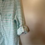 Columbia Teal and White Striped Shirt Photo 9