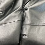 Vtg Together! 12 Trench Coat Black Leather Long Women's Double Breasted Heavy Photo 12