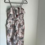 American Eagle  Outfitters Gray and Pink Ruffle Jumpsuit Photo 2