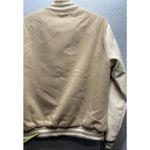 RSQ  Varsity Lettermen Jacket Women Size Small Beige-Taupe With Ivory Photo 9