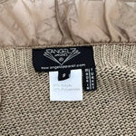 Angel Apparel Tan Crotchet Knit Cardigan with Ruffle Detail Photo 2