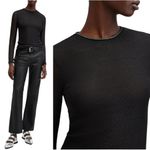 All Saints Nora Sparkle Long Sleeve Sheer Knit Top Women 4 Black Jewel Neck NWOT Photo 1