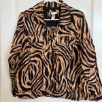 Caroline Little Linen Jacket Size 1X Brown Photo 0