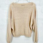 Beachly X Goldfish Kiss Oversized Knit Solid Tan Color Block Pullover Sweater M Size M Photo 6