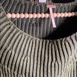 Free People  Boat Neck Olive Green Long Sleeve Knit Tunic Sweater Photo 4