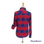 Jachs Girlfriend Jach’s Girlfriend Bea Buffalo Check button down flannel shirt blue red size S Gently worn; EUC Photo 3