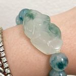 Handmade Pi Xiu Green Chalcedony Beads Natural Gemstone Lucky Bracelet One Size Photo 10