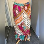 RD & KoKo Colorful Patchwork Maxi Skirt Pom Pom Festival Boho Hippie Size M Photo 3