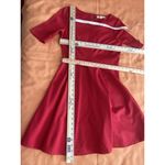 Black Swan Women Red Dress M Exposed Zipper Fit & Flare Short Sleeve Preppy Photo 8