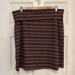 EUC Ellie Kai Ikat Print Ellie Foldover Waistband Stretch Knit Skirt Black Size 14 Photo 1