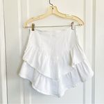 MOTHER Denim MOTHER • The Ruffle Mini Skirt white stretch denim Fairest Of Them All Photo 10