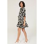 Diane Von Furstenberg  Beata Black Floral Print A-Line Short Sleeve Mini Dress XS Photo 2