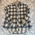 Weatherproof  Vintage Costco Blue Brown Cream Plaid Flannel Shirt Size Large Photo 0