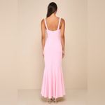 Lulus LULU’S Romantic Destiny Light Pink Square Neck Trumpet Maxi Dress Photo 4