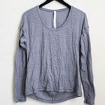 Lululemon Meant To Move Long Sleeve Sheer Luon Pebble Jacquard Ice Gray Size 6 Photo 4
