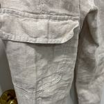 Nicole Miller 100% Linen Cargo Joggers Size XL Oatmeal Color Casual Lightweight Photo 1