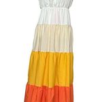 English Factory Sunset Color Block Tiered Maxi Dress Ruffle Sleeves Size M NWT Photo 7