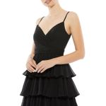 Mac Duggal  Black Tiered Ruffle Midi Dress Size 2 Original MSRP $358 Photo 1