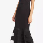 Ralph Lauren Lauren  Tulle-Panel Sleeveless Jersey Gown In Black. Size 12 Photo 0