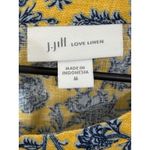 J.Jill Linen Floral Print Sleeveless Shift Dress Yellow Blue Vacation Resort Photo 2