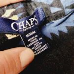 CHAPS Blue Southwestern Aztec Cotton Popover Long Sleeve Blouse Size Medium Photo 4