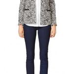 Hunter Bell Casper Black & White Button Closure Blazer Jacket Size 8 Medium M Photo 1