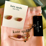 Kate Spade  Rose Gold Lips Earrings and Bracelet Set Photo 0