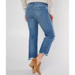 Free People  Maggie Straight Jeans High Rise Rigid Denim Frayed Hem Button Fly 27 Photo 7