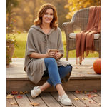 VELVET By Graham & Spencer women's hoodie long open front cardigan wool blend S Tan Photo 1