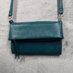 Eloquii  Crossbody Bag Teal Blue Green Snakeskin Embossed Foldover Purse Chic Photo 3