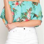 She & Sky blue Hawaiian TROPICAL DAYS TOP sz Large. Photo 0