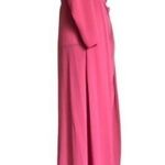 Vintage 80s Pink Victorian Maxi Wrap Dress With Union Label Size 8 Photo 3