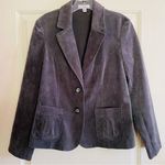 kim rogers  Corduroy Notched Lapel Cord Blazer Jacket Grey Size 10P Photo 0