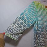 Ruby Rd  Neon Stripe Cheetah Print Top Artsy Spring  Size M Photo 2