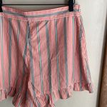 See By Chloe SEE BY CHLOÉ Neo Janis Striped Cotton Poplin Frill Shorts Red Multicolored Photo 4