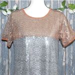 Southern Stitch Ladies Shift Dress SZ M Full Sequin Lined SS Stretch Gray Brown Photo 1