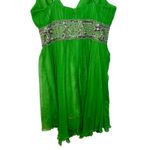 NWT Mandalay Dark Lime Green Silk Beaded Sequin Mini Evening Dress Women Size 14 Photo 7