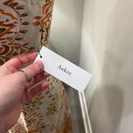 Aakaa Orange Cream Mosaic Boho Pattern Evening Maxi Halter Dress Size Small Photo 2