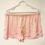 Juicy Couture  Size XL Pink Satin 2 Piece Shorts Button Down Spellout Pajama NEW Photo 4