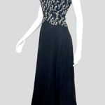 Tiffany Designs Tiffany Design Silk Vintage 1990’s Leaf Vine Black Gown Dress Photo 1